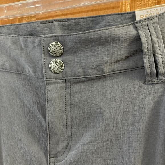 Prana Women’s Convertible Hiking Cargo Pants Sz 12 New Rip Stop Gray Stretch - Picture 6 of 11